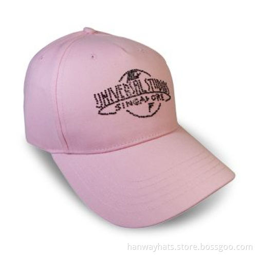 5-panel 8oz Canvas Fashionable Golf Cap with RhinestonesNew